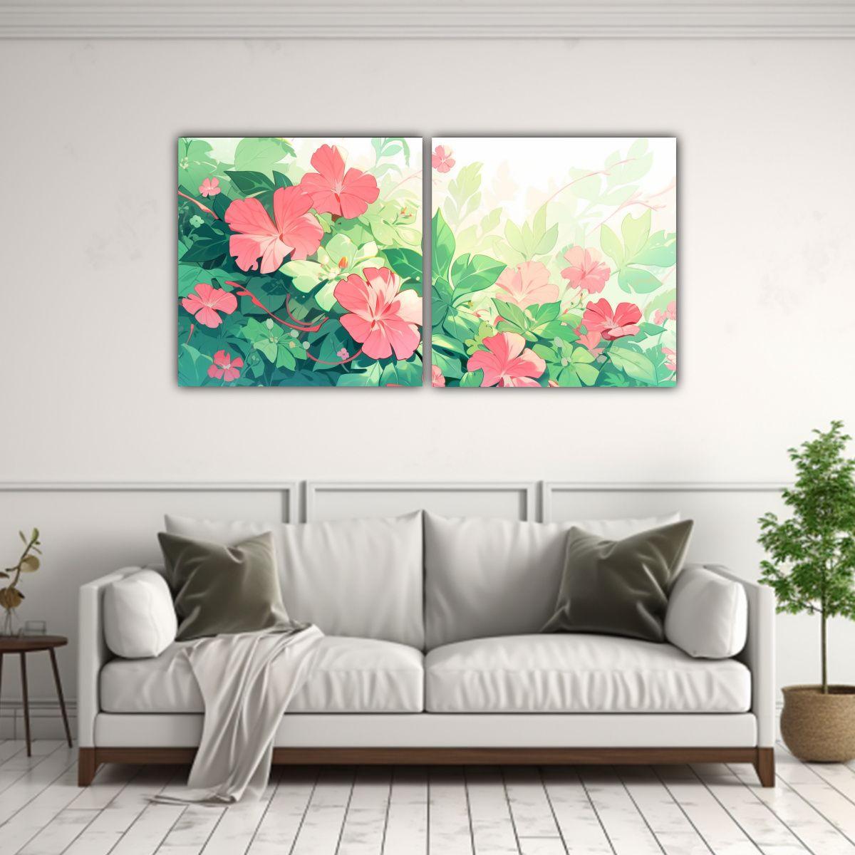 Combinación De Lienzo De Tela De 2 Bellas Artes, 140x70 Cm-2