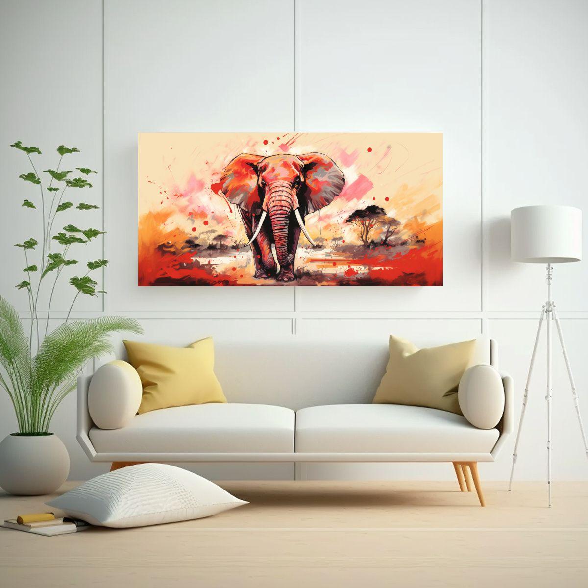 Pinturas De Decoración De Arte Pop Neo Con Elefan 60x30cm-2