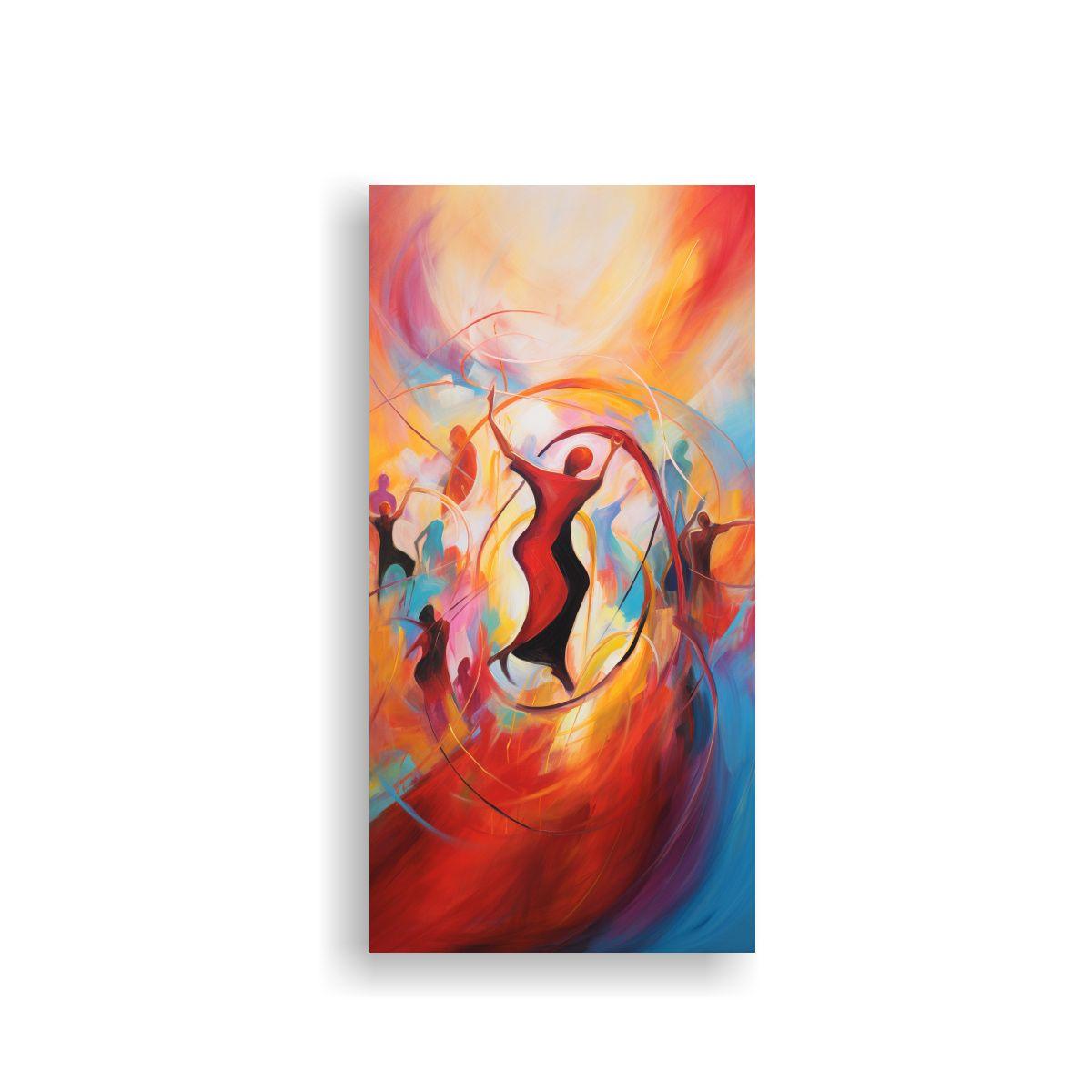 Pintura Decorativa Lienzo Movimiento Abstracto A 30x60cm-0