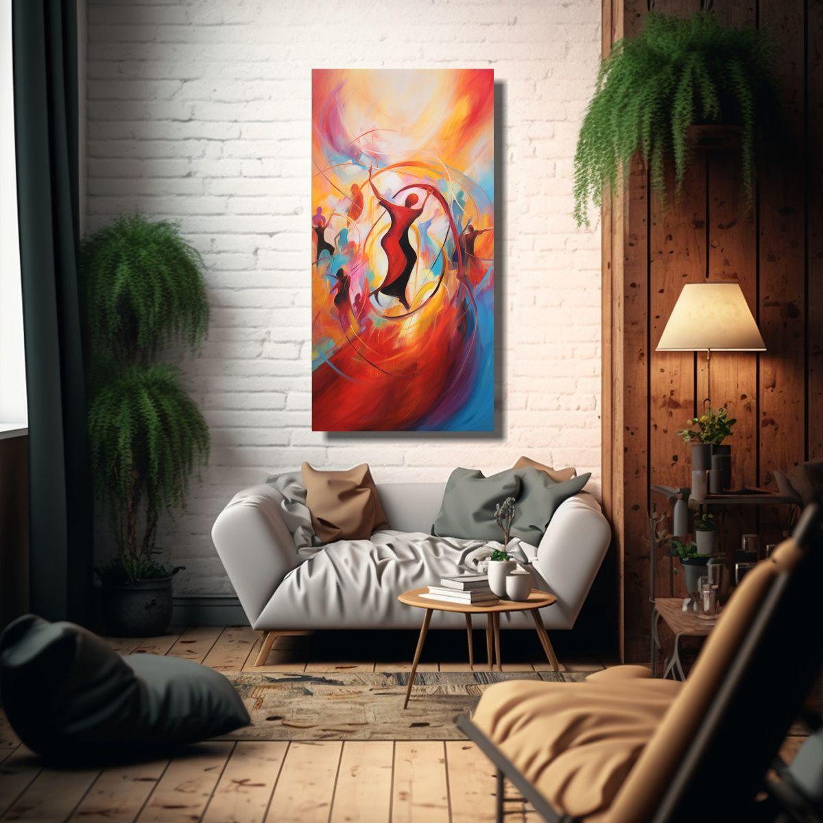 Pintura Decorativa Lienzo Movimiento Abstracto A 30x60cm-2