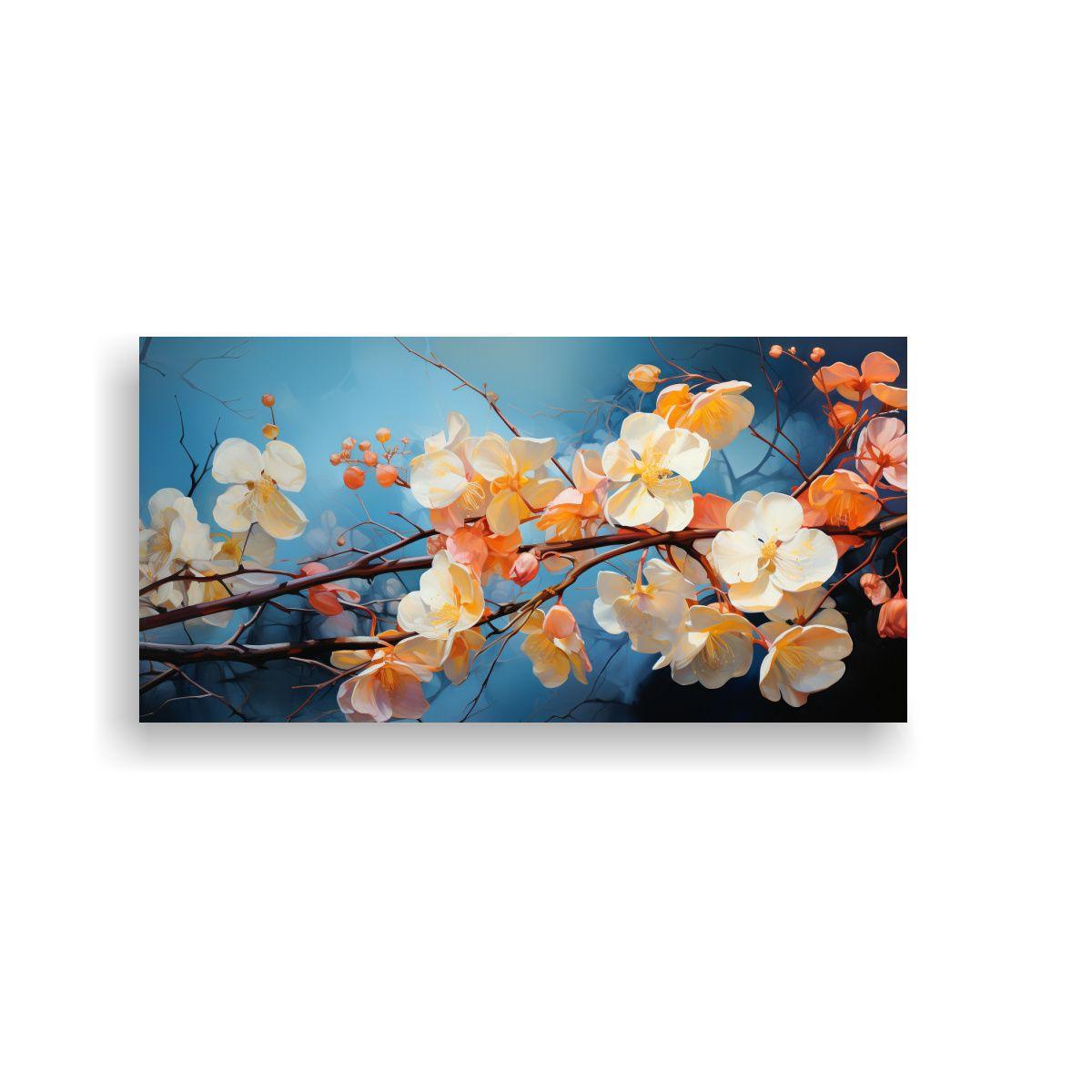 Pintura Abstracta Detallada De Flores De Tilo En E 140x70cm-0