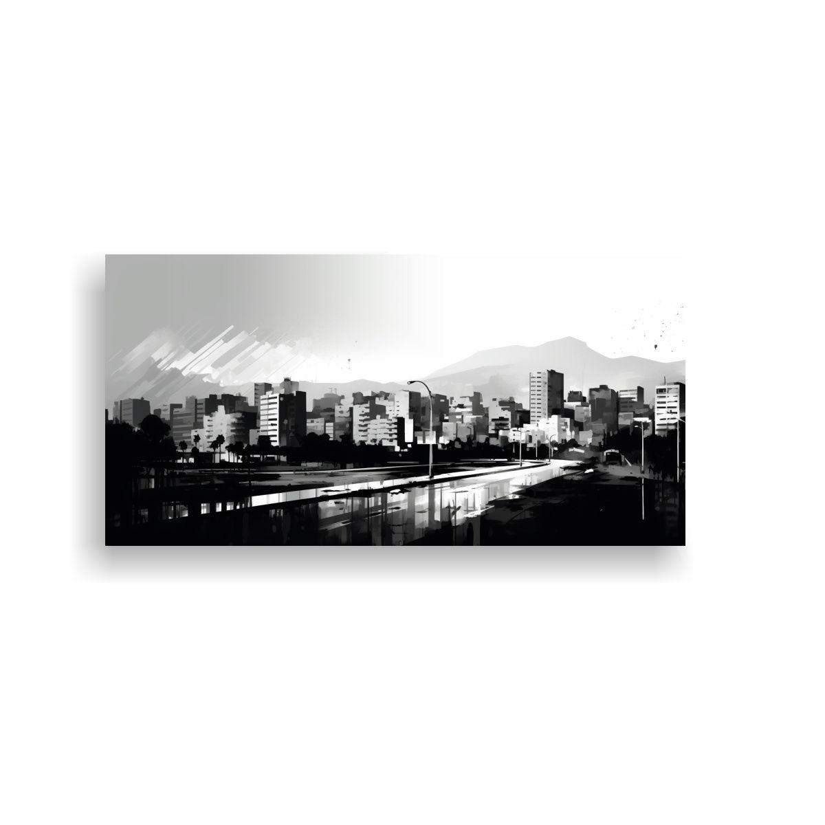 Pinturas Decorativas En Lienzo De Santiago City, C 40x20cm-0