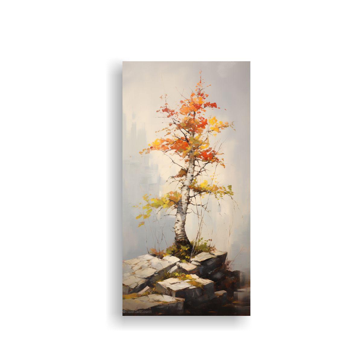 Cuadro Moderno Composición A Birch Bonsai Tree 40x80cm-0