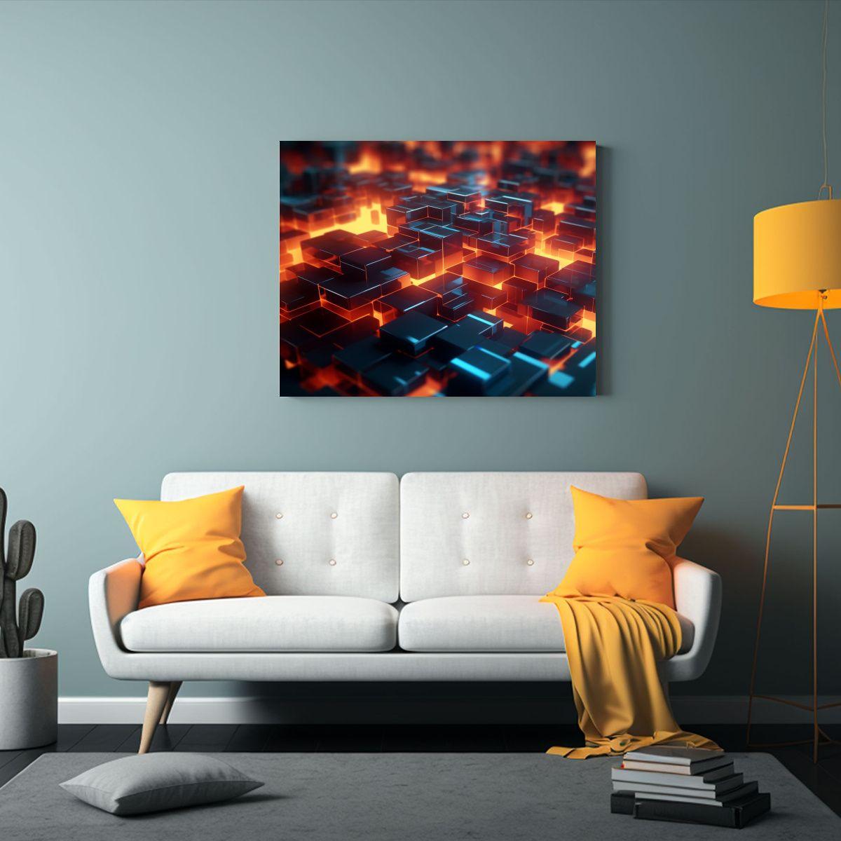 Cuadro Abstracto 3D Tecnología Moderna Fondo 8k 30x20cm-2