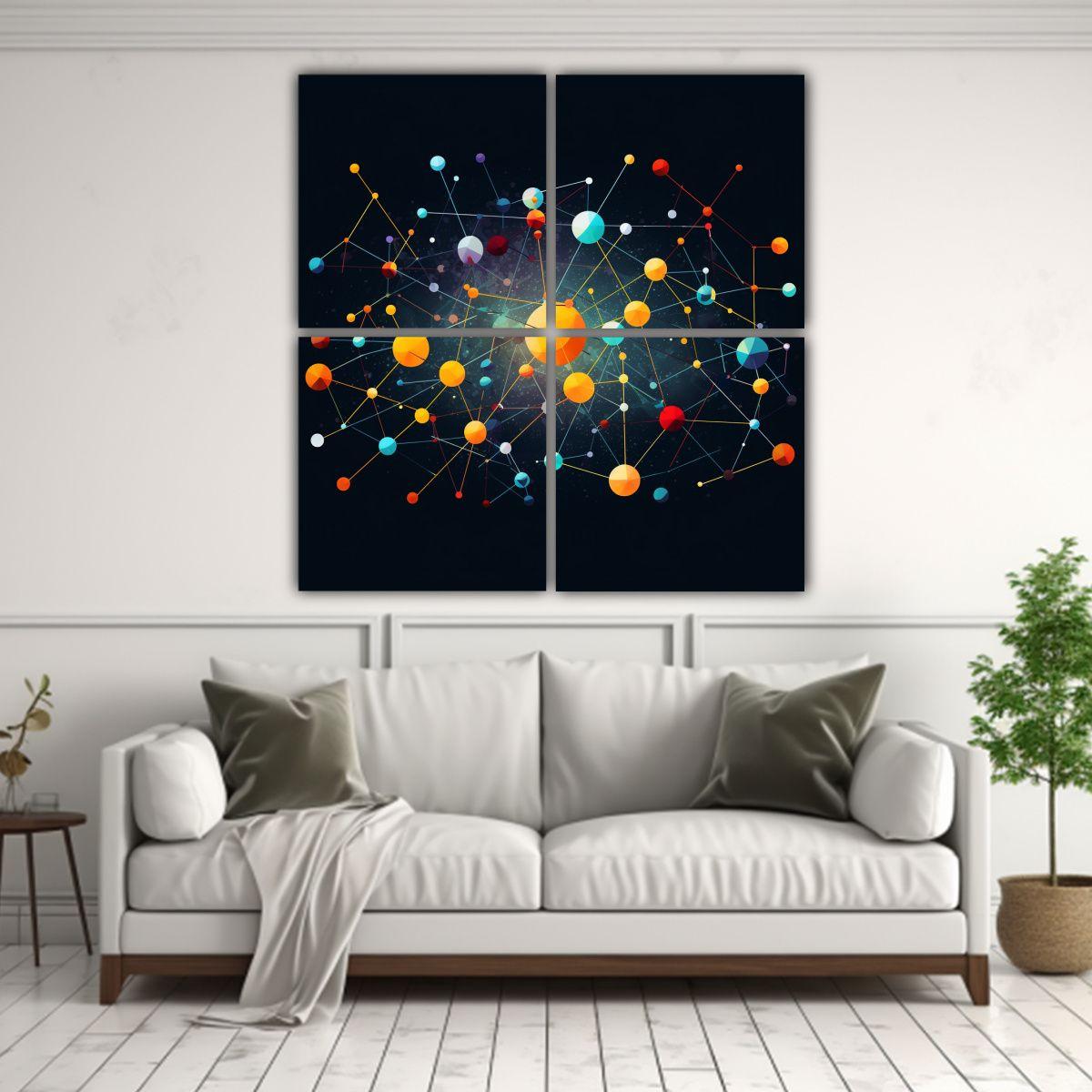 Cuadros Decorativos Ambiente Sistema Solar 140x140 Cm-2
