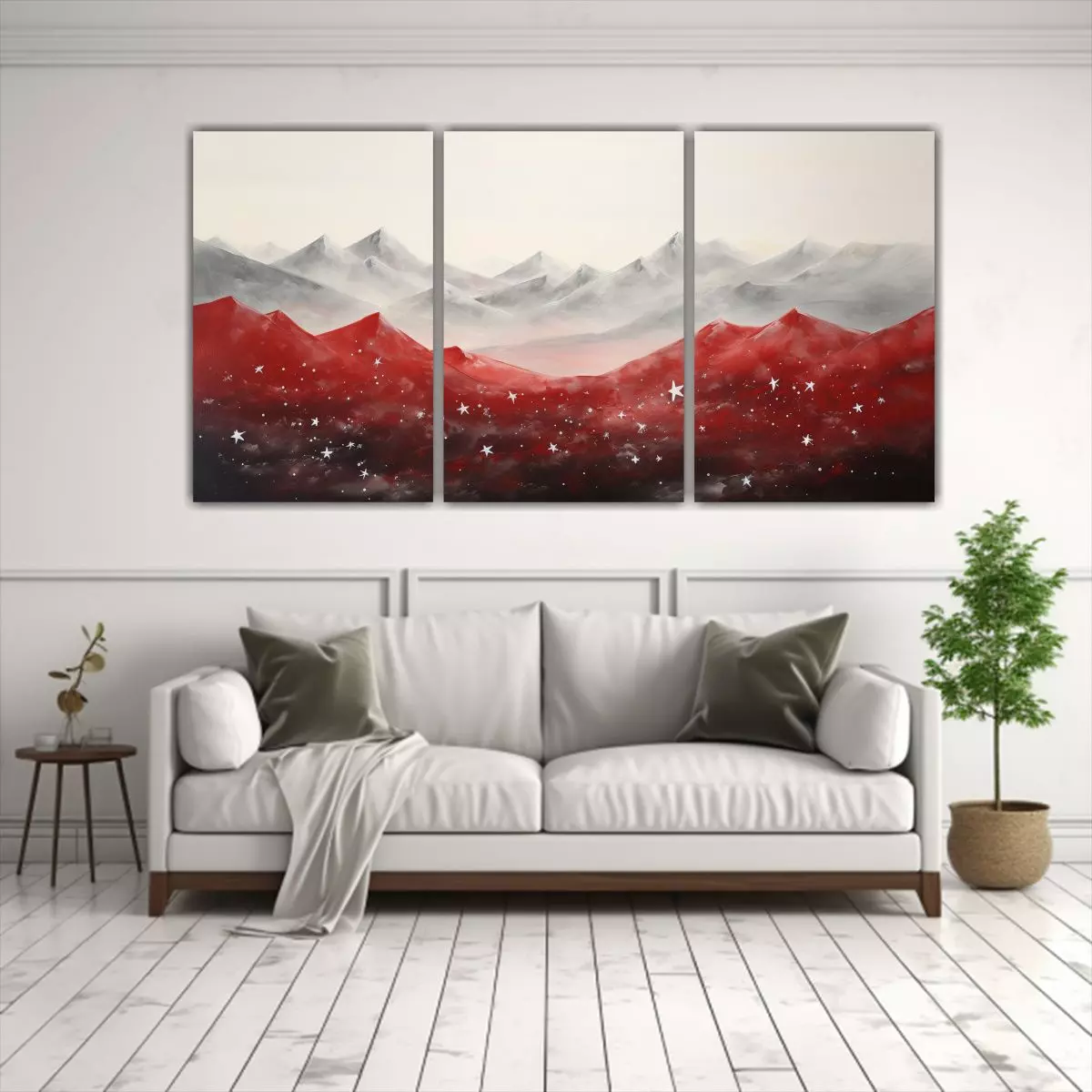 Pintura De Paisaje De Montaña Con Estilo 90x45 Cm-2