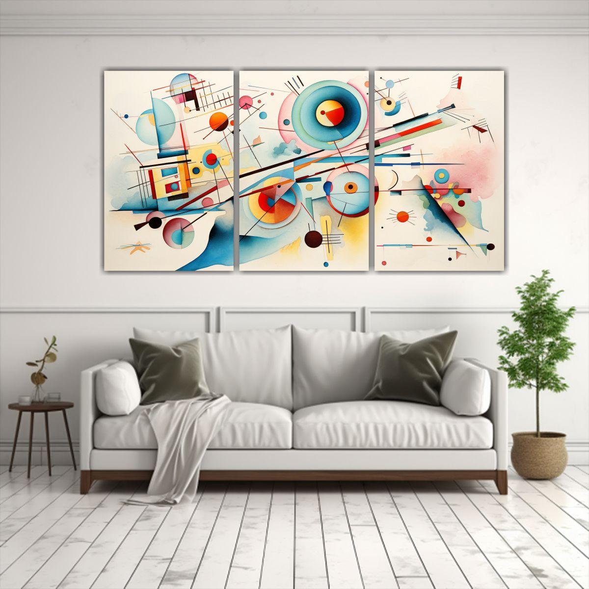 Pinturas Abstractas Acuarela De Kandinsky 120x60 Cm-2
