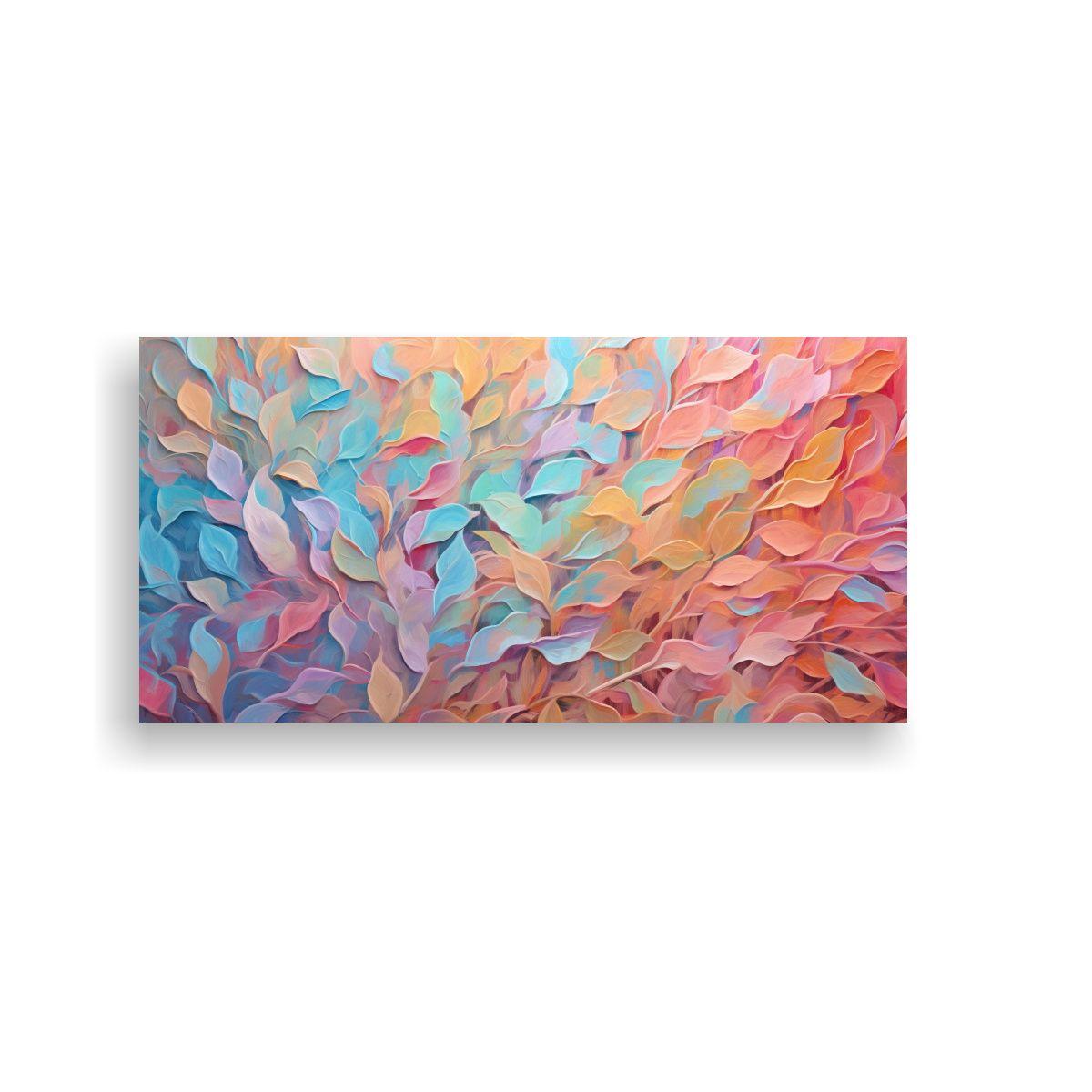 Pintura Clásica De Follaje Abstracto En Lienzo: 120x60 Cm-0