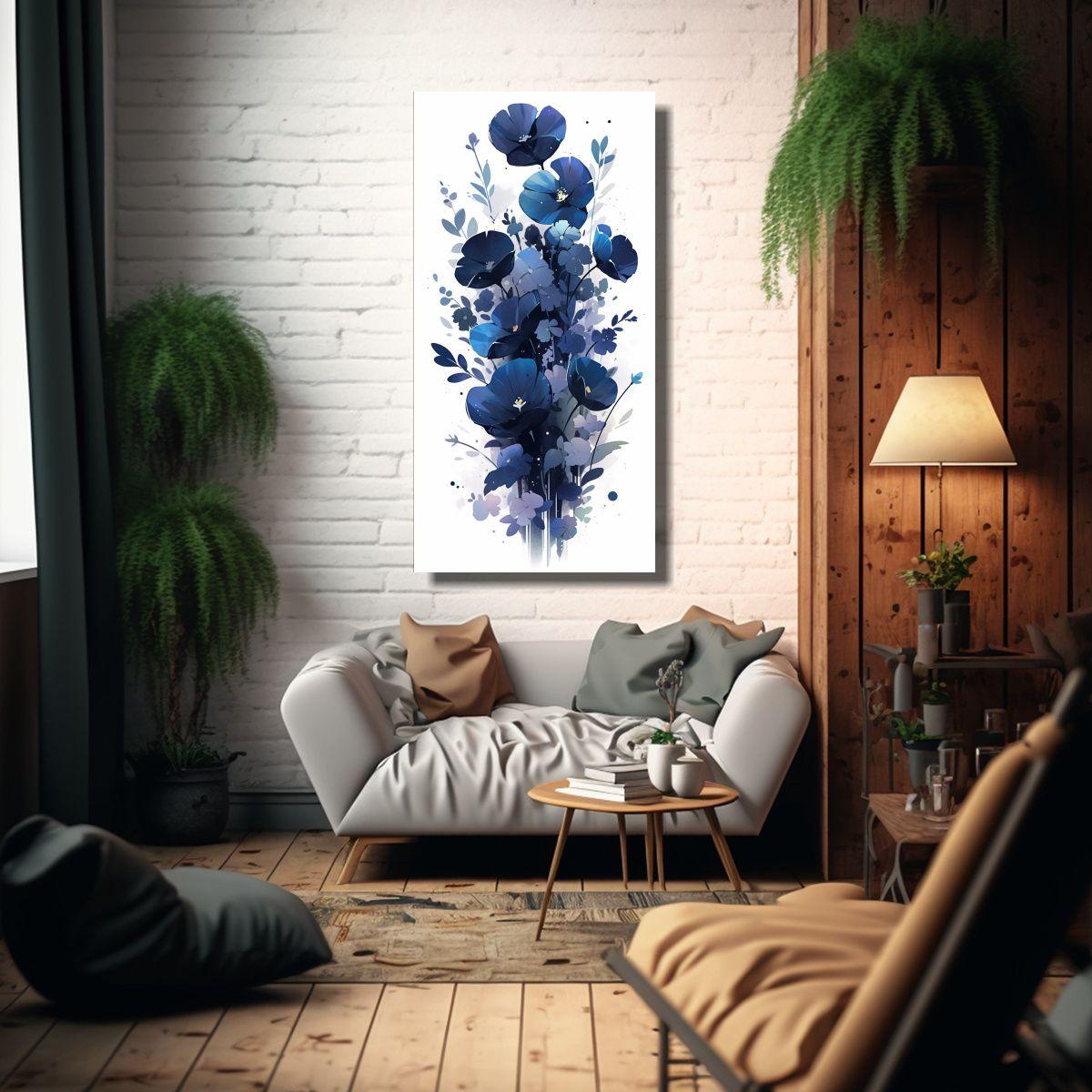 Cuadro Vertical Original Acuarelas Colores 80x160cm-2