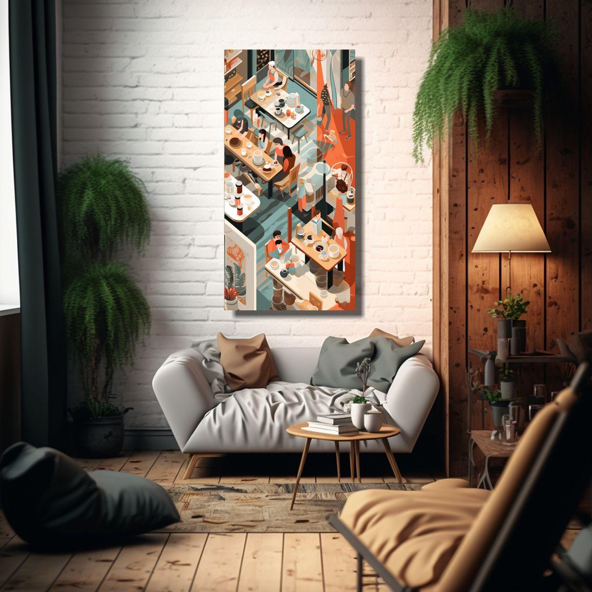 Cuadro De Líneas Finas Para Decoración De Café 60x120cm-2