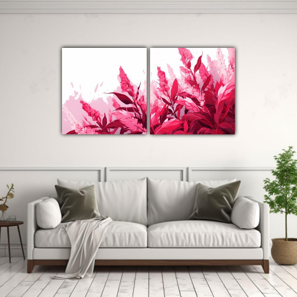 Pinturas De Decoración De Dos Telas En Bastidor 140x70 Cm-2