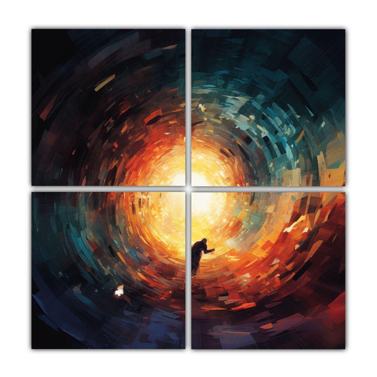 4 Lienzos Fotografía Enigmática Arte Dirección 180x180 Cm-0