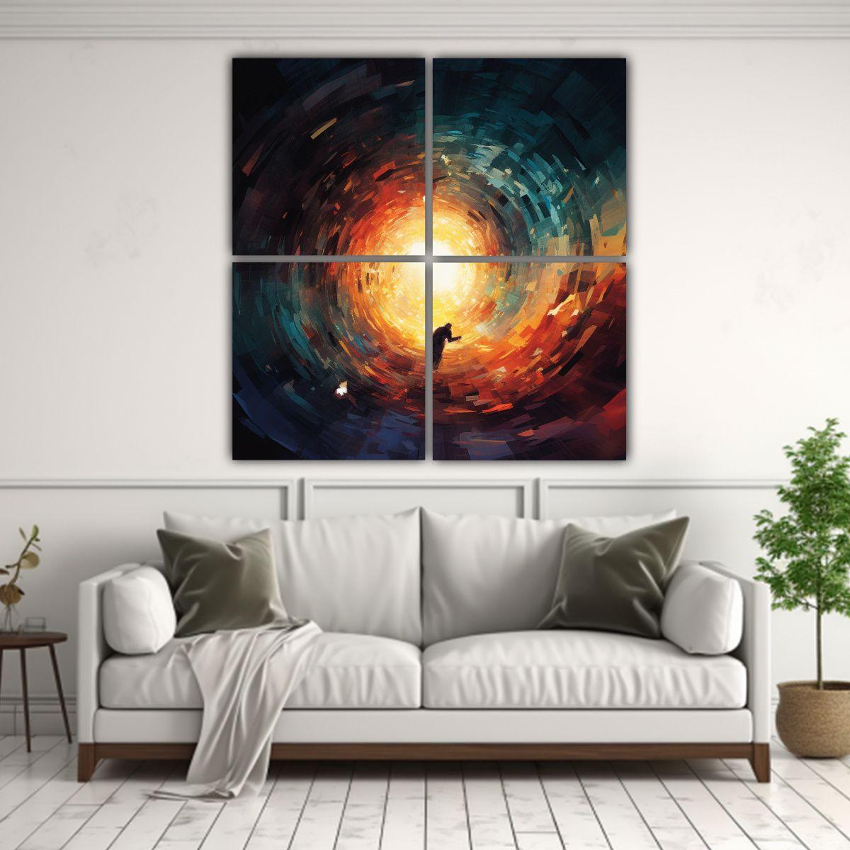 4 Lienzos Fotografía Enigmática Arte Dirección 180x180 Cm-2