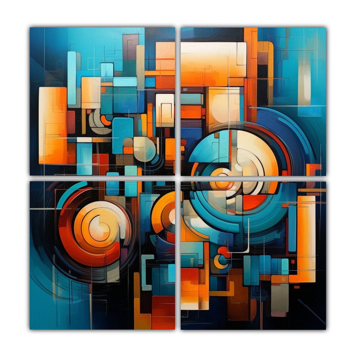 Lienzos Vanguardia Esquema Arte Abstracto Cuatro 160x160 Cm-0