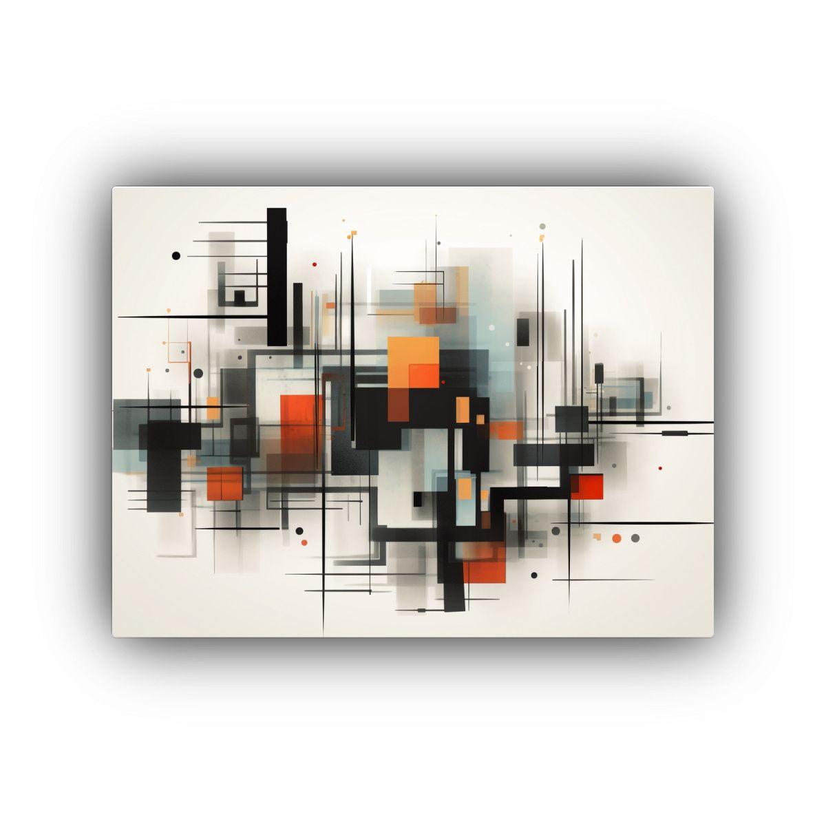 Cuadro Abstracto Geométrico Con Formas Grandes 90x60 Cm-0