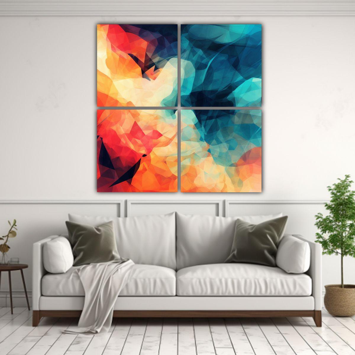 4 Pinturas Decorativas Abstractas De Alta Calidad 100x100 Cm-2