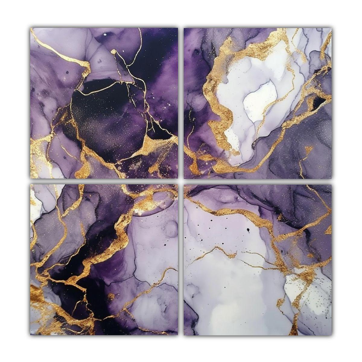 Pinturas De Pared De Mármol En Textura De Lila 40x40 Cm-0