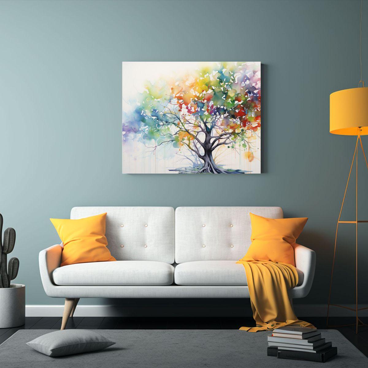Lienzo De Tela Temática Eucalipto Arcoíris 120x80cm-2