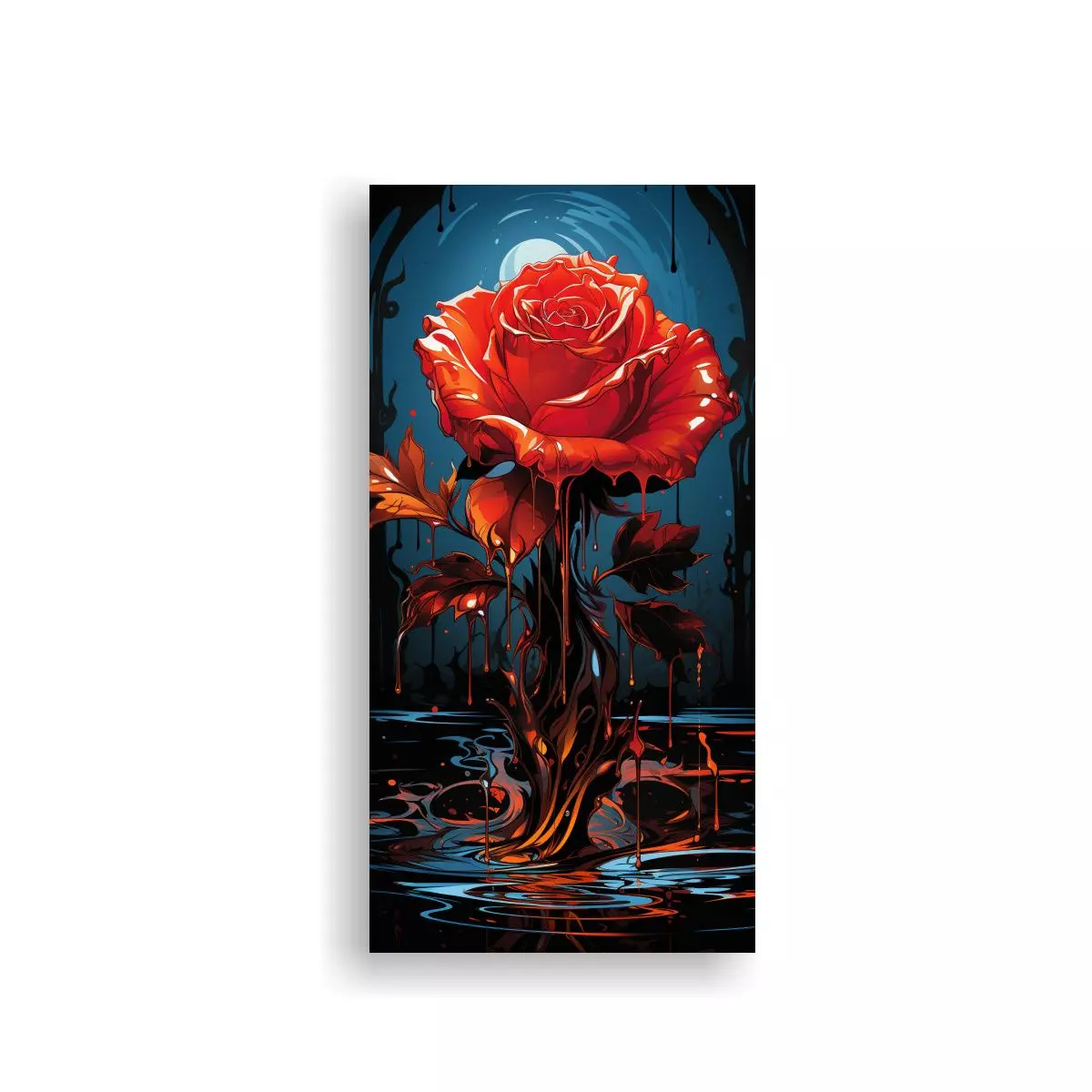 Cuadro Lienzo Composición Colorida Rosa Fundida 60x120cm-0