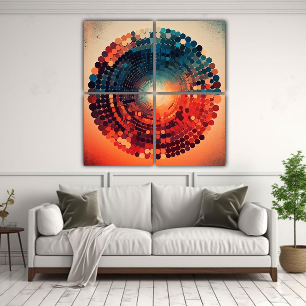 Cuatro Lienzos De Tela Abstracción Formacion 160x160 Cm-2