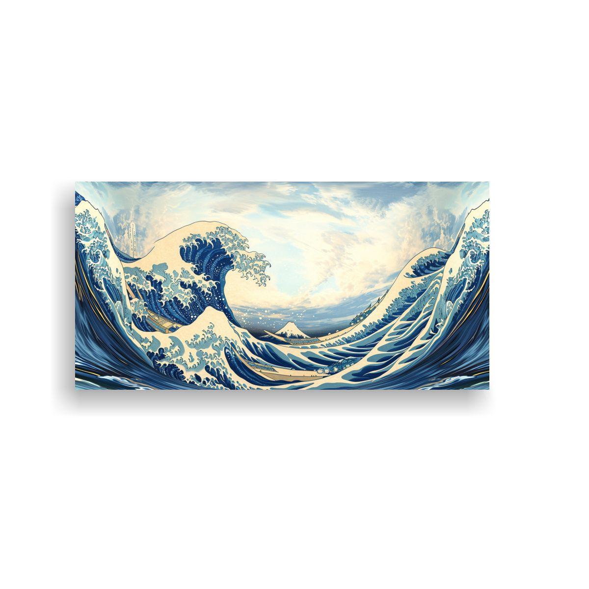 Cuadro Inspirador Ondas Hokusai Proyección 40x20cm-0