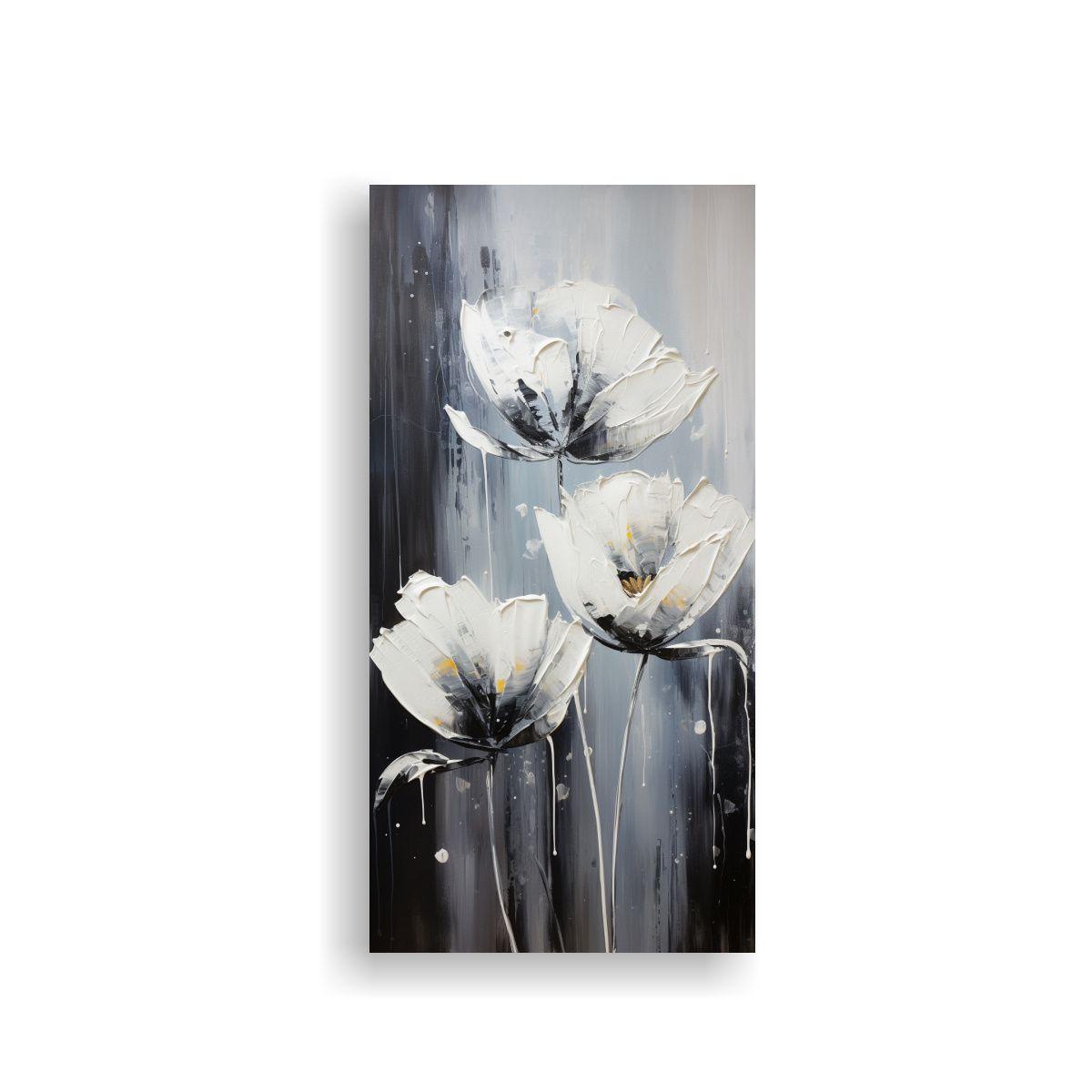 Pintura Urbana De Tulipanes Negros En Lienzo 50x100cm-0