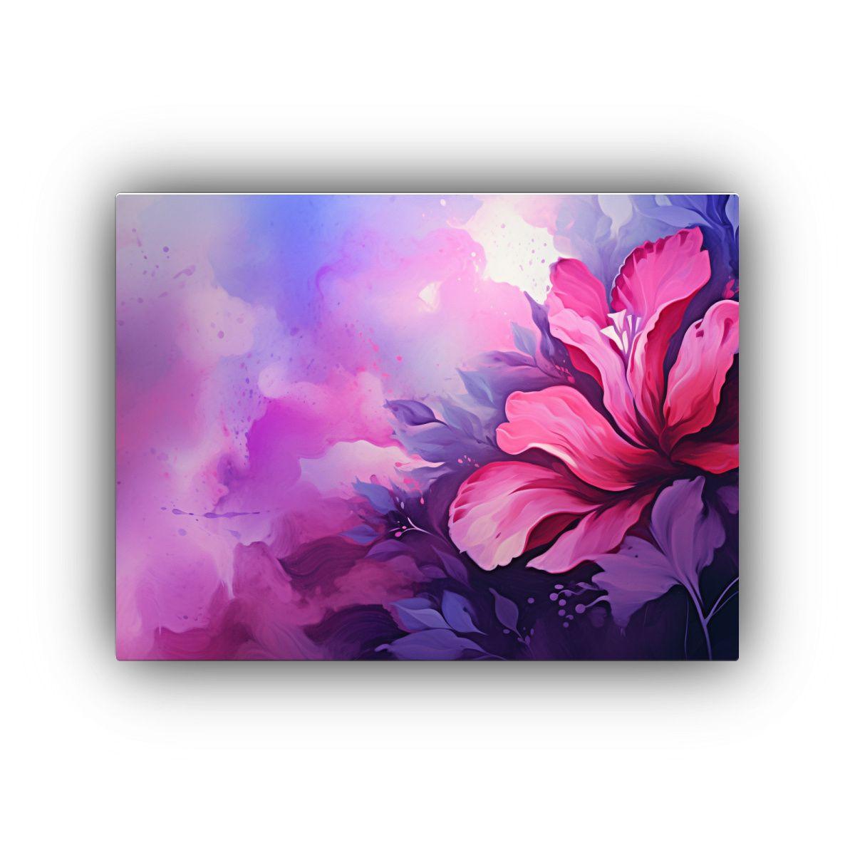 Lienzo Horizontal Sala Colores Morado Y Rosa Estilo Neonoir  45x30cm-0
