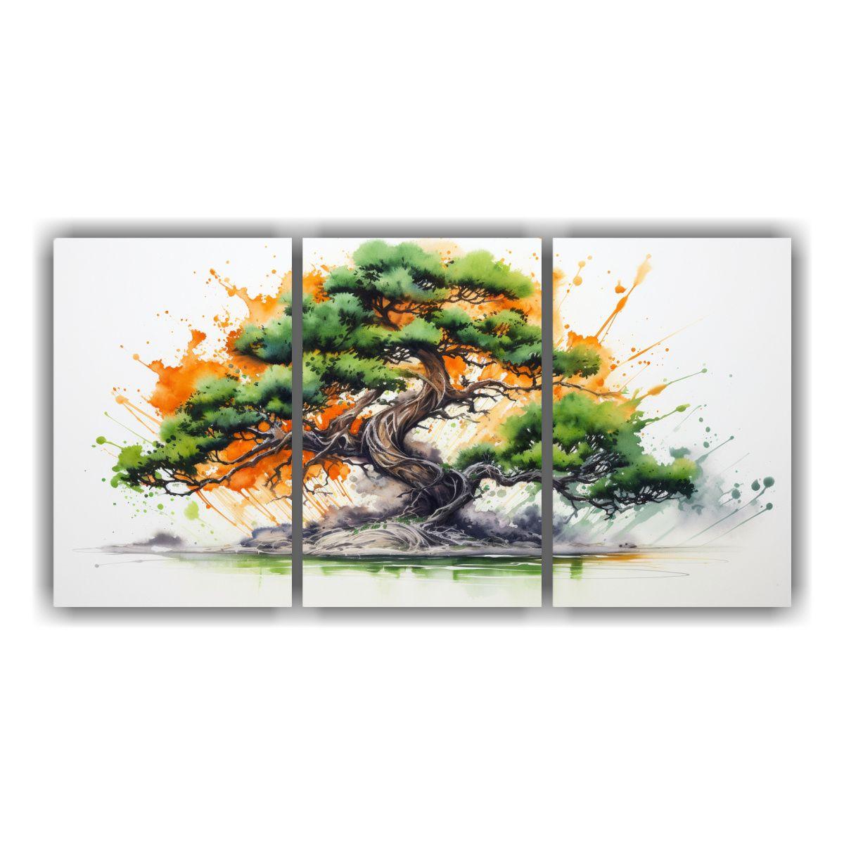 Pintura Abstracta Set 3 Canvas Creativa 60x30 Cm-0