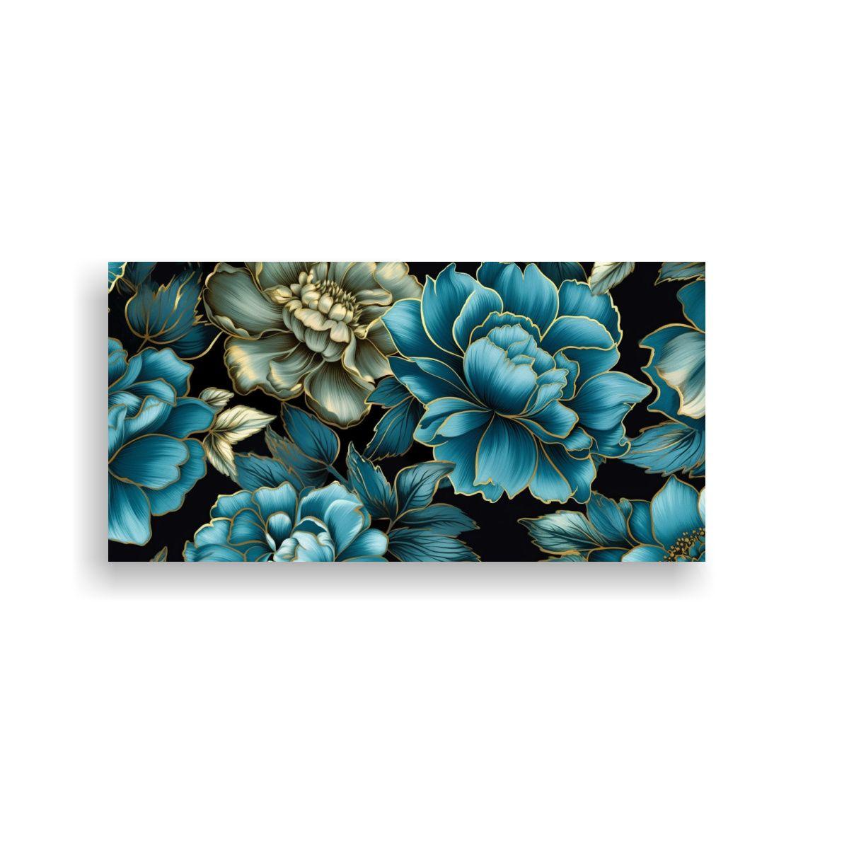 Pinturas De Decoración Con Flores Azul Oscuro Y 140x70 Cm-0