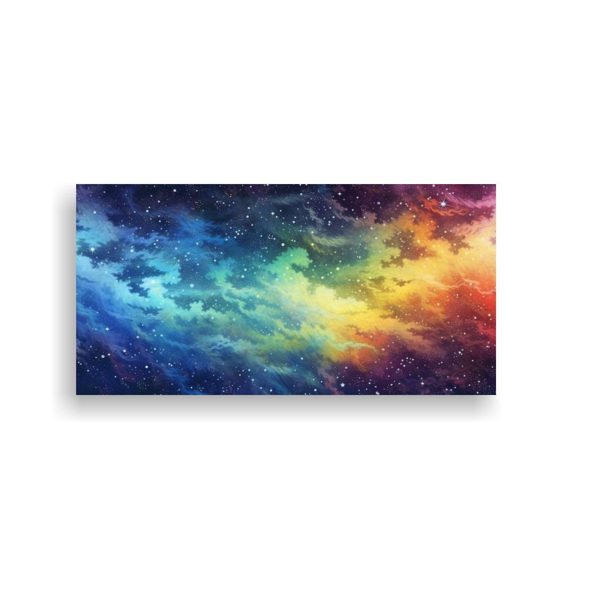 Cuadro Abstracto Nocturno Estrellado En Colores 100x50cm-0