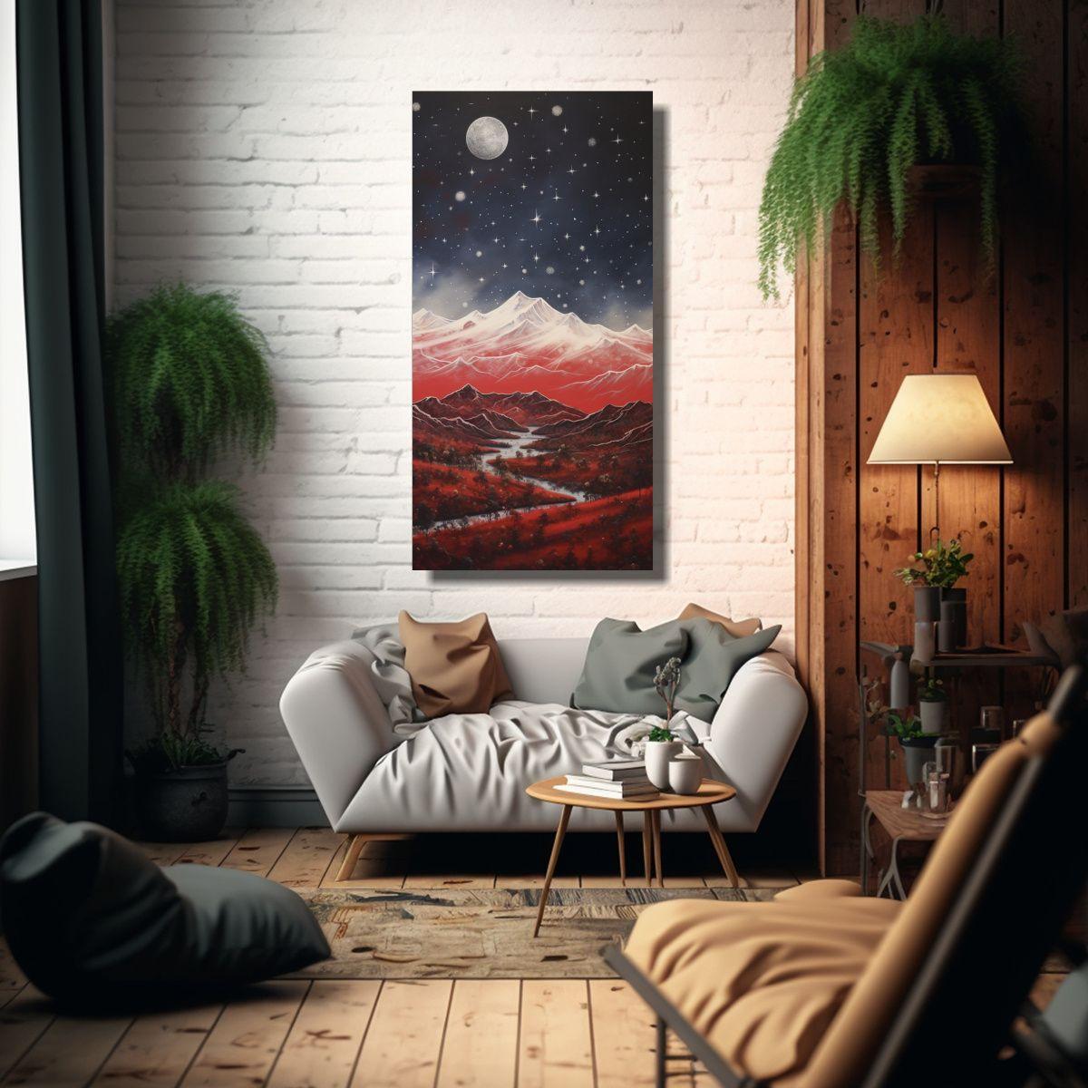 Cuadro De Paisaje De Montaña En Un Estilo Elegant 80x160cm-2