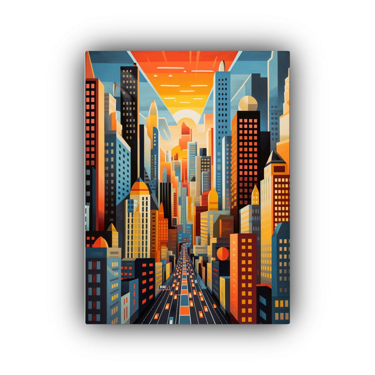 Cuadro Perspectiva Alta Calidad New York City 80x120cm-0