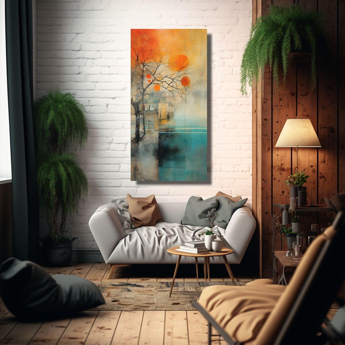 Cuadro Temático De Lienzo Impreso Con Acuarela 70x140cm-2