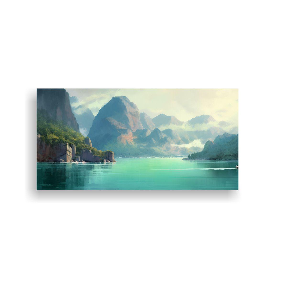 Pinturas De Paisajes Con Montañas Y Agua 160x80cm-0