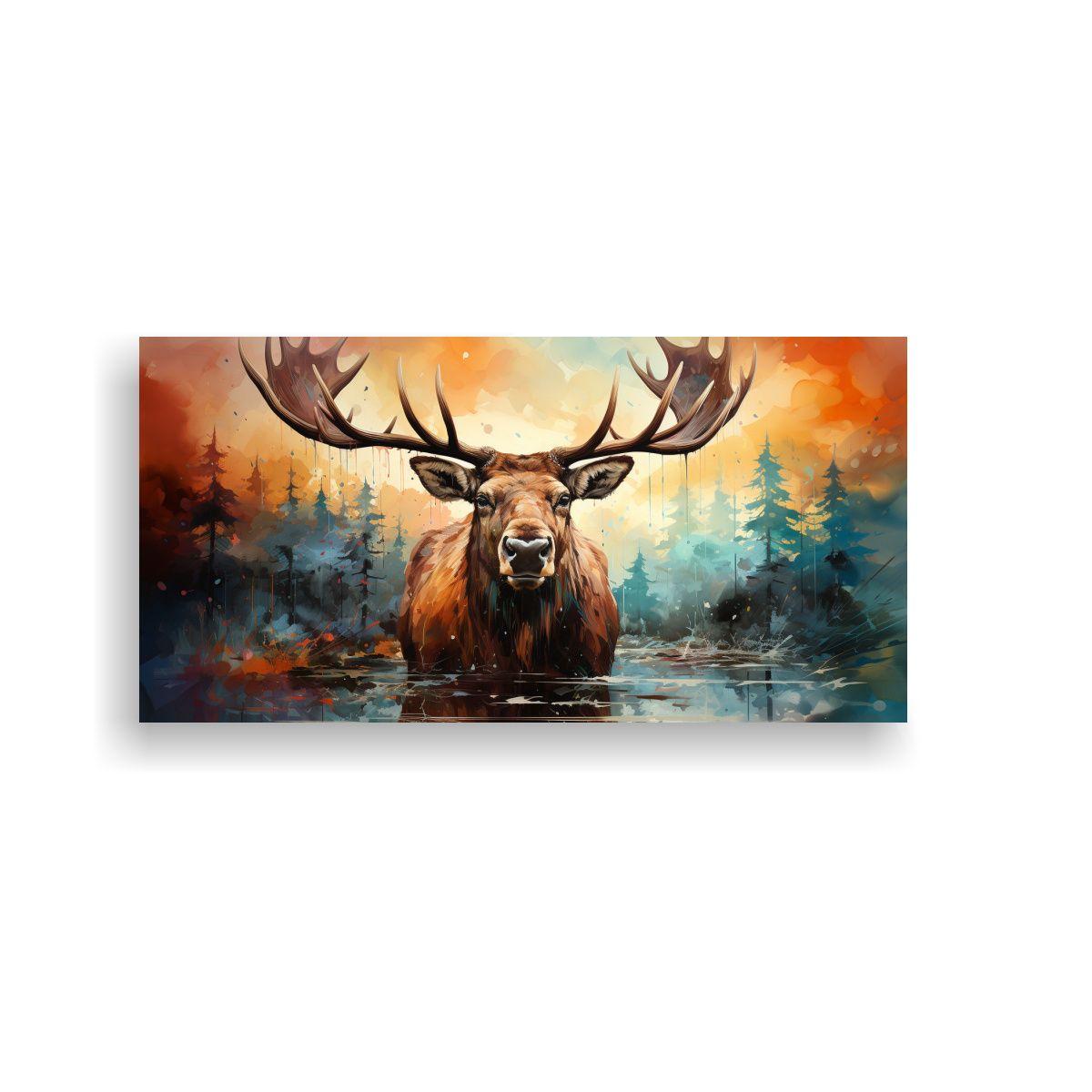 Pintura Acuarela Colorida Estilo Moose Vibrante 120x60cm-0