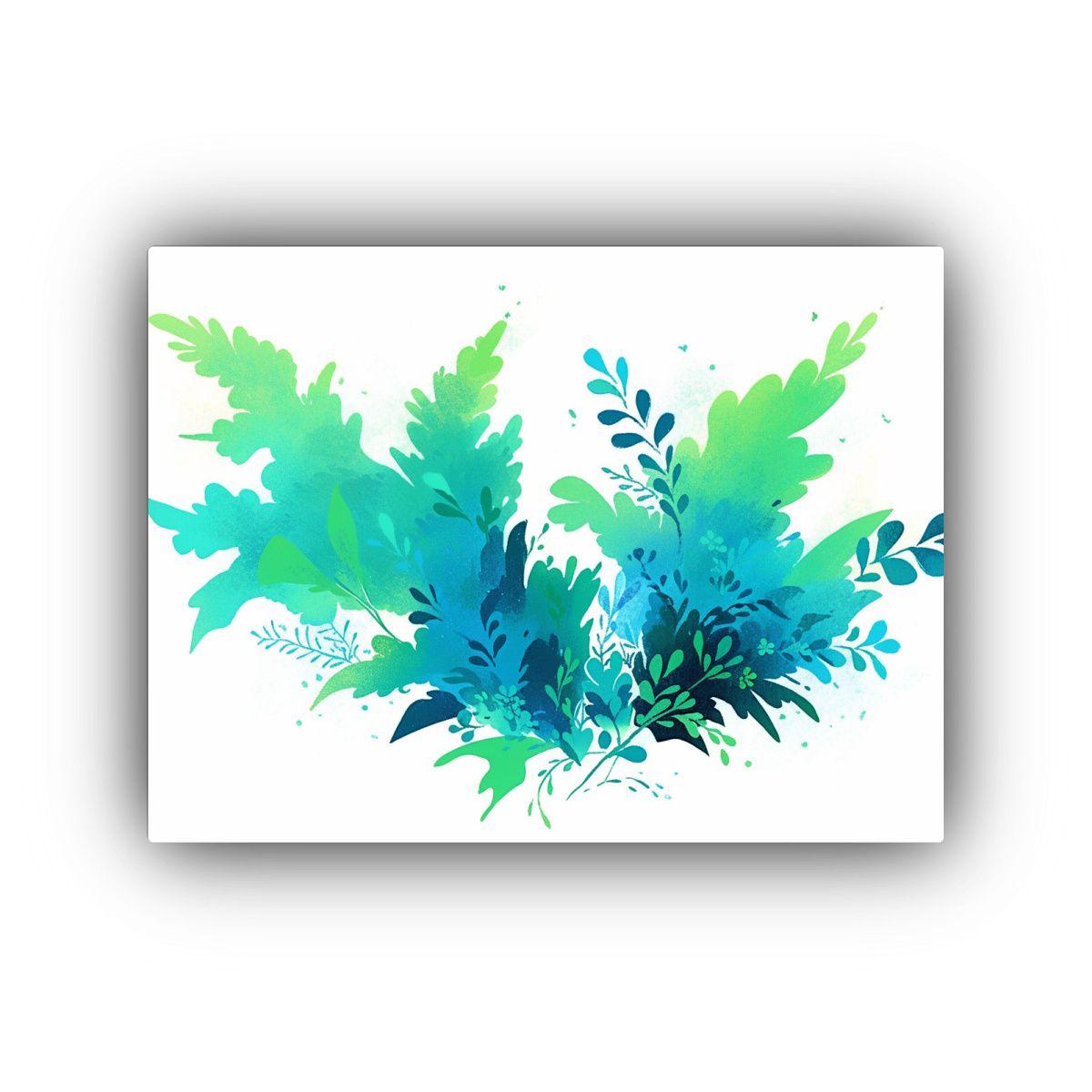 Cuadro Patrón Armonía De Colores Verde Y Azul 120x80cm-0
