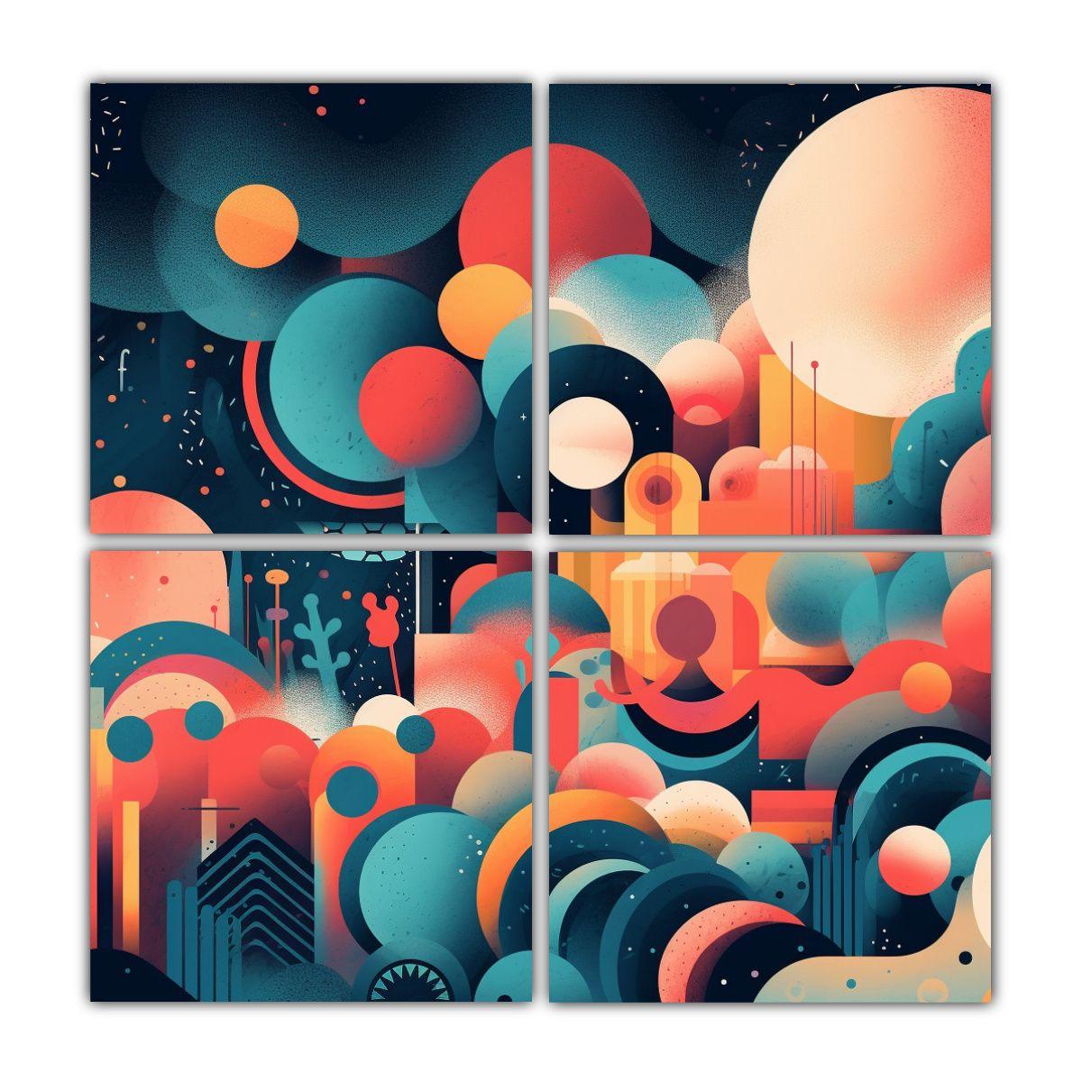 Cuadros Abstractos De Acuarela Para Decoración 160x160 Cm-0