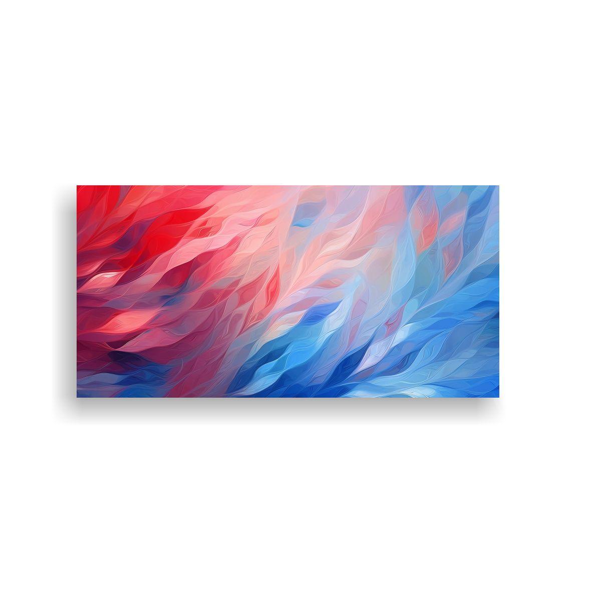 Cuadro Abstracto Floral En Rojo Y Azul Arte 120x60cm-0