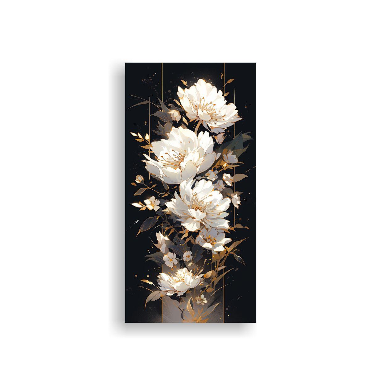 Cuadro De Equilibrio En Colores Blanco Y Dorado Co 40x80cm-0
