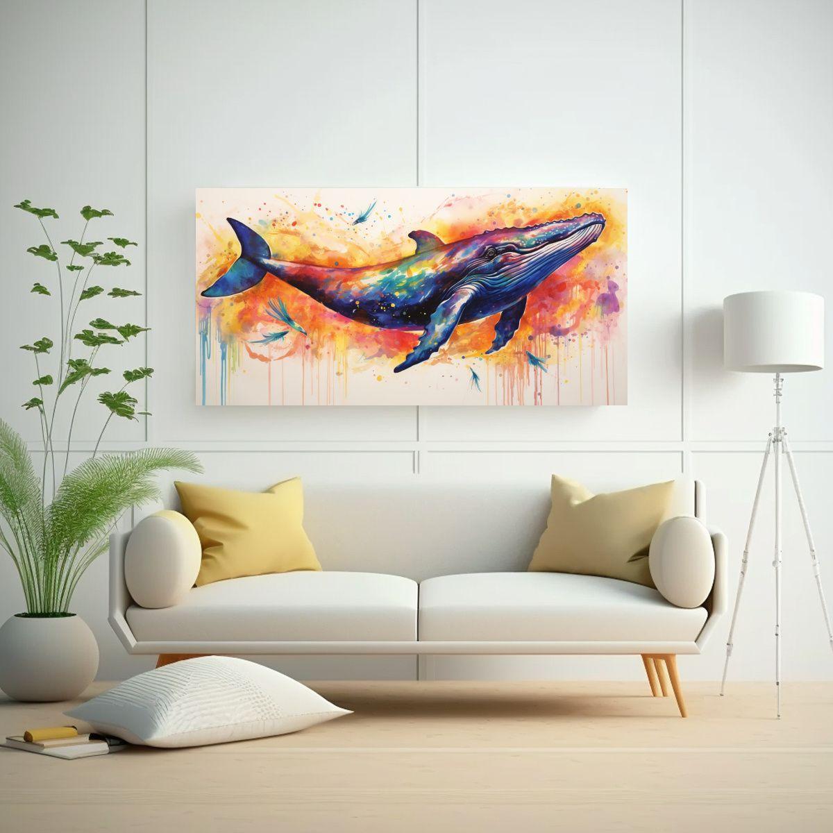 Cuadro Movimiento Rectangular Ballena Jorobada 140x70cm-2