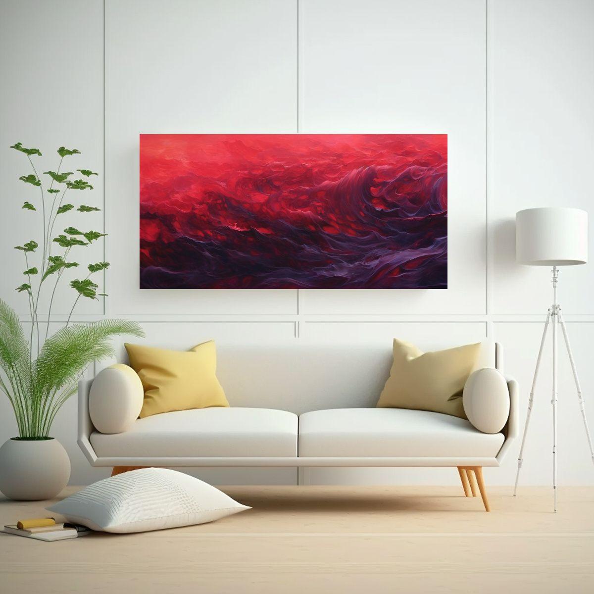 Pintura Decorativa: Patrón Intenso De Algas 120x60cm-2