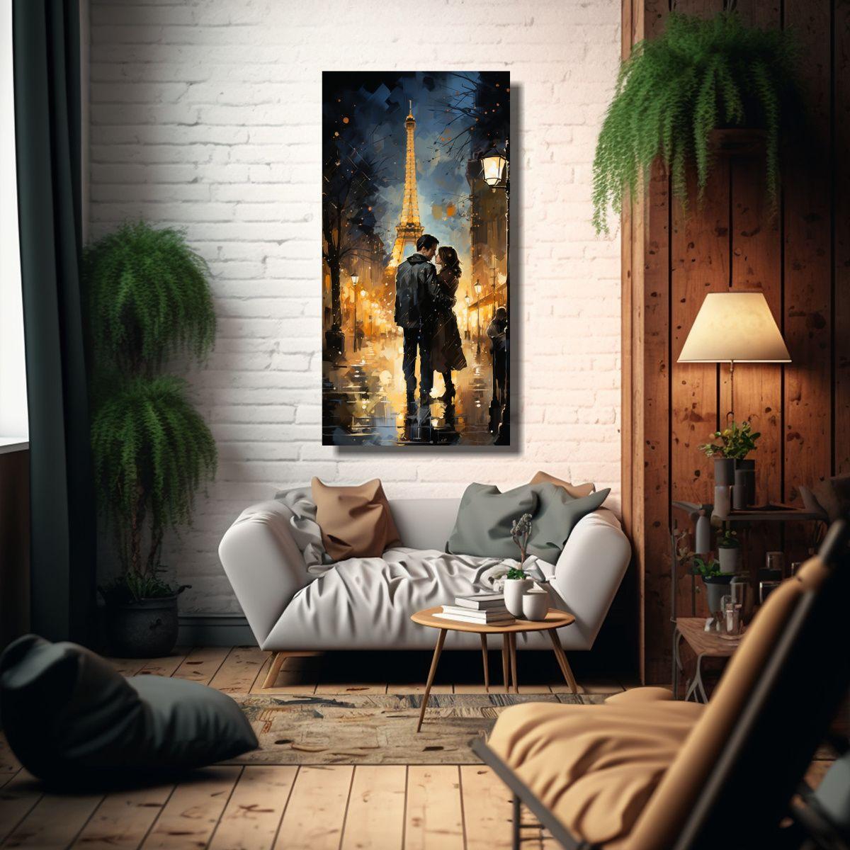 Cuadro De Tela Decorativo Dos Hombres Besándose 60x120cm-2