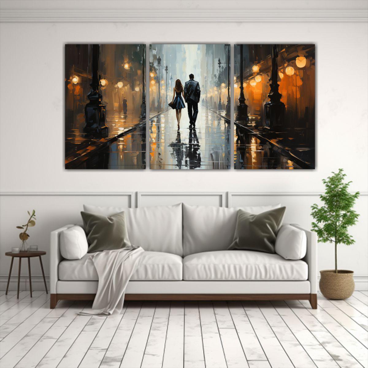 Cuadros Enigmáticos Con Dibujo Impresionista 150x75 Cm-2
