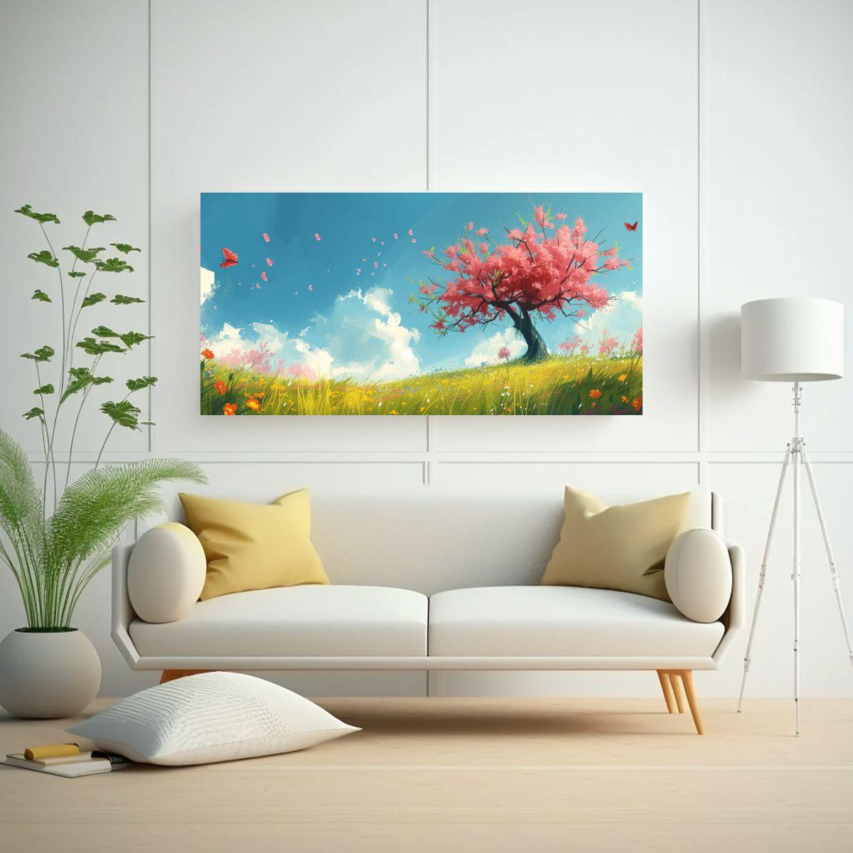 Lienzo Abstracto Escena De Primavera En Cuadro 83 120x60cm-2