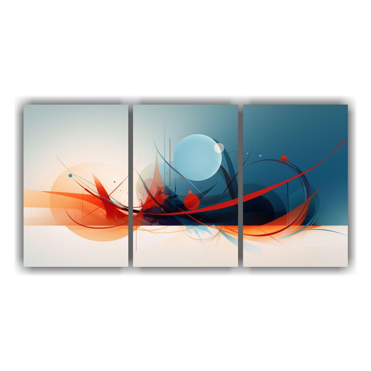 Artes De Pared Abstracción Multicolor Fondo 90x45 Cm-0