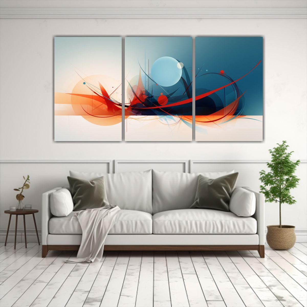 Artes De Pared Abstracción Multicolor Fondo 90x45 Cm-2