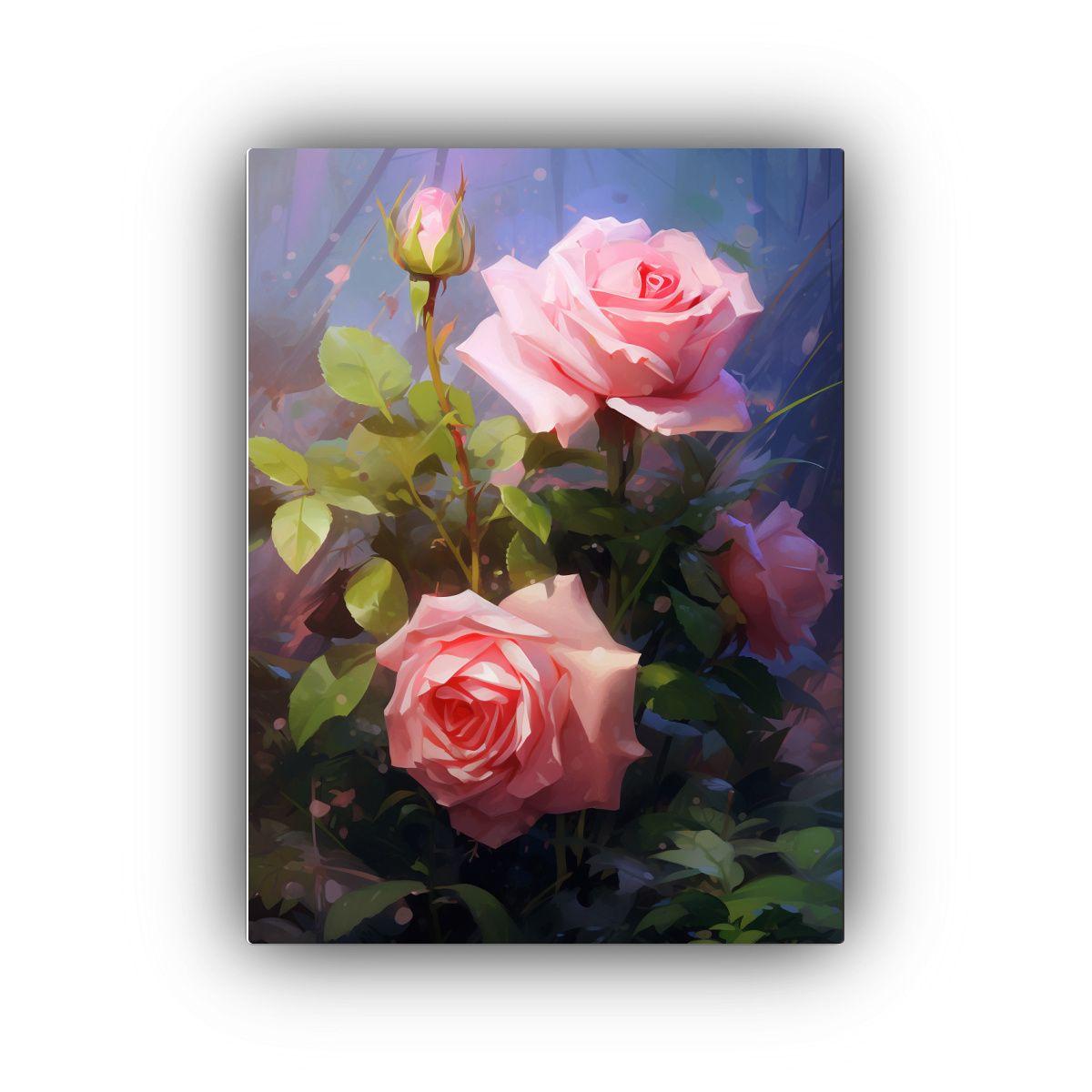 Cuadro Abstracto Flores Rosa Estilo Krenz Cushart 40x60cm-0