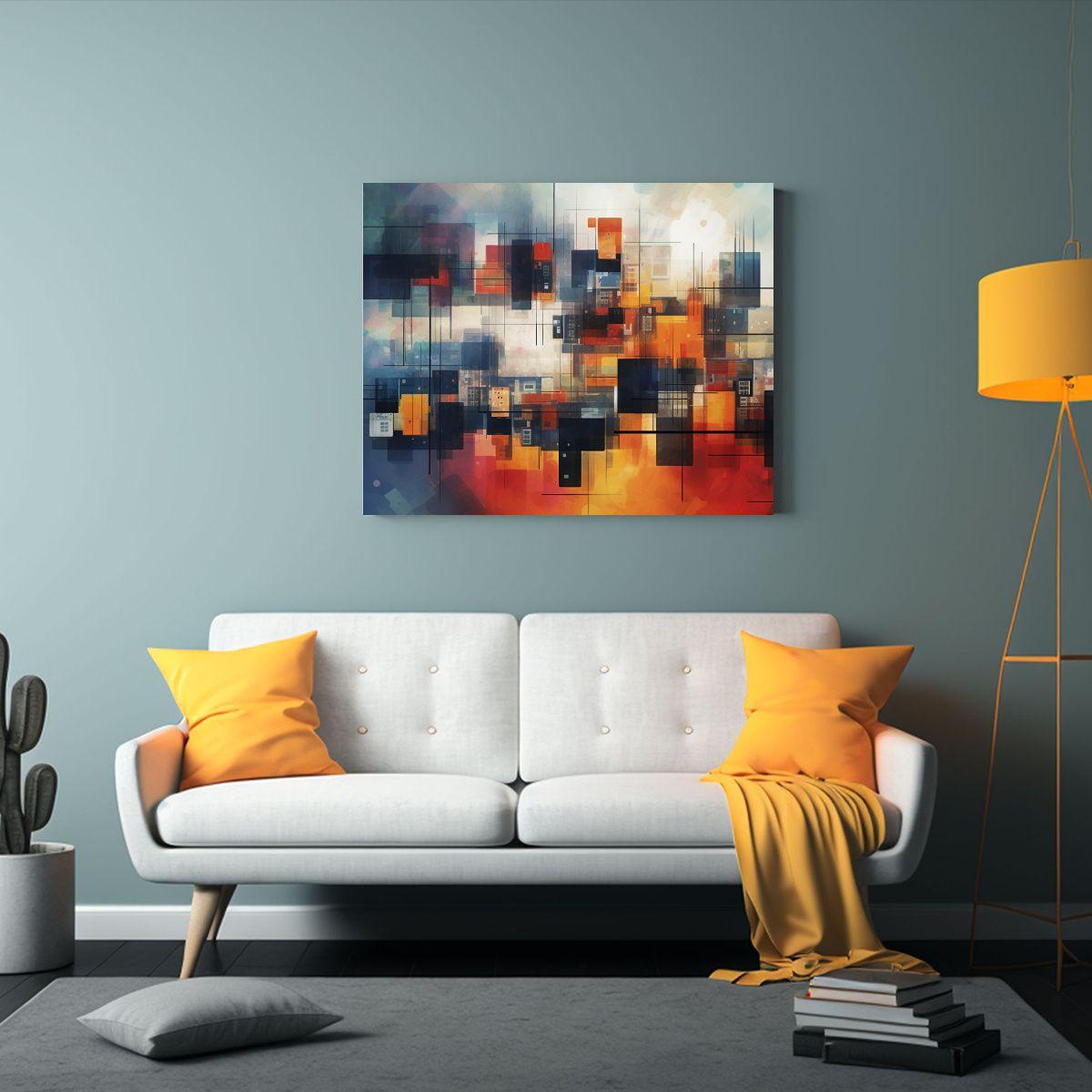 Pinturas De Decoración Abstracta Con Intensa Gestión De Ar 75x50cm-2