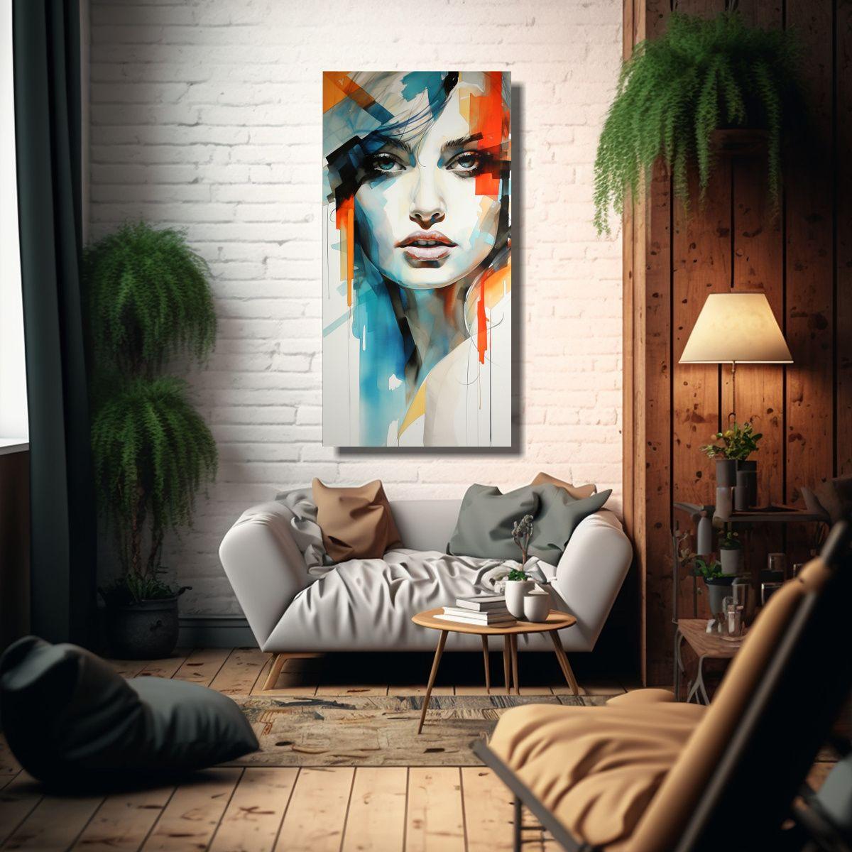Cuadro Tema Motivo Pinturas Abstractas Acuarelas 80x160cm-2