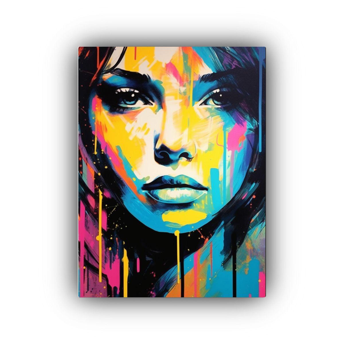 Cuadro Moderno Mujer Colorido Poparte Pintura 40x50cm-0